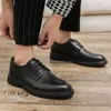 Dress Shoes Handmade Men's Genuine Leather Derby High-End Pointed Toe Wedding Business Formal Wear Fashion