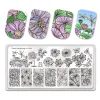 Art Beautybigbang Flears Feuilles ongles Plaques d'estampage Feuille Floral Butter Ligne Imprimerie pochoir Modèles de tampon à ongles