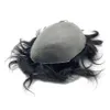 Синтетические парики V-образный узел Mens Wig Transparent Pu Toupee Hair Clip System Размер 8x10 дюймов Q240427