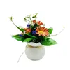 Decorative Flowers Reusble Faux Plant Elegant Artificial Potted Plants For Home Office Decor 5 Flower Head Table Centerpiece Wedding Indoor