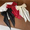 Hair Clips Barrettes 3 women solid color long big bow long float satin spring clip back head hair clip Internet red with the same temperament top cli 240426