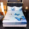 Hoja de cama de coolilización de hielo Satinada de satén para cama de cama doble cubierta de cama con estampado de mariposa reina/rey Batea de cama NECESITA Pedido 240410