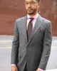 Ternos masculinos de alta qualidade comercial cinza 2 peças Men Tuxedos Groom Groom para Casamento Prom Formal Prom Smart Casual Skinny Macho Blazer