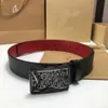 Luxury Designer Belt New Red Shiny Bottoms For Men Women Clothings Accessories Belts Big Buckle High Quality 3A+ Genuine Leather Width 3.5CM Waistbands With Box 9L23