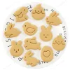 Formar 8st Cartoon Easter Bunny Cookie Mögel Söt kanin Chick Eggs Animal Pattern Biscuit Cutter Cake Decorating Tools Baking Forms