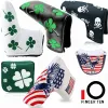 Aids Durable Black White Golf Putter Cover PU Leather Club Headcovers Putting Magnetic Covers Skull Eagle Design Drop Shipping