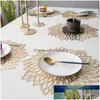 PADS MATS 1PC Round Coaster PVC Placemats pour table de cuisine Insation Placemat Drop Livrot Home Garden Cuisine, Dining Bar Decorati DHFNF