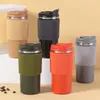 Wasserflaschen Edelstahl Silikon Kaffeetasse Haus tragbares Auto Vakuum isoliertes Geschenk 450 ml