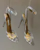 Nowy sezon Aquazzura Shoes Tequila Sandals 105 Sparkling Party Włochy Clear Pvc Crystals Stiletto Obcina Wedding Bride2951208