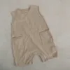 Rompers Summer Baby Boys and Girls Jumpsuit 100% Pure Cotton Sleeveless Baby Game Suit Jumpsuit En bit mjuk babykläder
