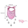 Scarves 2pcs Girls Cashew Flower Bandana Heart Sunglasses Turban Head Wrap Lovely Hair Kerchief