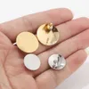 Stud 40pcs Stainless Steel Gold Jewelry Findings 15/16mm Round Ear Stud Earring Posts with Loop d240426