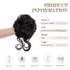 Chignon Messy Hair Bun Scrunchies for Women Tusled Updo Bun Syntetyczne faliste kręcone kucyk Chignon Ponytail do codziennego zużycia (czarny)