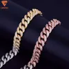 Bijoux de 14 mm Hip Hop Hop Miami Jewelry Jielts Jijoux 18K Gold Iced Out VVS Moisanite Tricolor Lock Clasp Cuban Link Chain pour les hommes