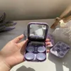 ACCESSIONS DE CONTACT DE CONTRAT 1 pièce Boîte de contacts de beauté Purple Tulip Portable Contact Lens Box Companion Box Deux-Pack Eye Lenses Holder Container D240426