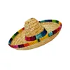 Appareils de chien Paille Chapeau de chiens réglables Chapeaux Caps Decorative Mexican Style avec longe