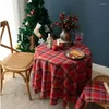 Tala de mesa Americana de Natal Americano Branco Branco Plaid Redonda Toca de mesa Frango para mapa de chá