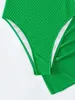 Swimwear de mujeres 2024 Nuevo toque de corte frontal de una pieza traje de baño para mujeres Falda de playa Color sólido