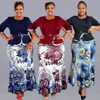 2xl-6xl Christmas Tops Tops Tops e Long Skirt African Rousht for Women Plus Size Clothing Dashiki Robe Femme Fest Farde 240425