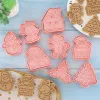 Stampi 8 pezzi di cookie natalizi Babbo Natale fiocchi di neve Cookie stampi biscotti timbro embosser timbro di cottura di natale decorazione