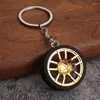 Keychains Keychain Tire Rubber Ring With Brake Wheel Hub Personality Car Key Chain Simulation Model