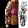 Trasferimento tatuaggio impermeabile temporaneo adesivo tatuaggio tatuaggio rosa plum blossom a braccio completo tatto flash manicotto tatuaggio di grandi dimensioni per uomini donne donne donne 240427