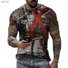 Men's T-Shirts Art Graffiti 3D Print Abstract Retro Fashion Forward Casual Men Women Street Hip-Hop Round Neck Short Sleeve T-shirt Summer TopsXW