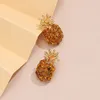 Studörhängen Rhinestone Zircon inlaid ananas Creative Color Fashion Cute Pearl Women's Jewelry