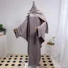 Vêtements ethniques Deux pièces Muslim Abaya Femmes Jilbab Islamic avec le hijab Dubaï Robe saoudie Modesty Prayer Robes Loose Kaftans