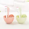 4pcs máscara facial tigela Conjunto de 4 em 1 DIY Facial Beauty Cosmetic Makeup Tool com escova Misture Spatula Stick Stick Spoon Kit