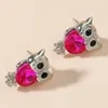 Stud Obega Fashion Cute Charms Silver Color Crystal Rhinestone Owl Stud Earrings For Women Girl Wedding Brincos Animal Jewelry Gifts d240426