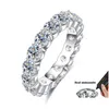Band Rings Cosya 22 CT FL Moissanite Row for Women 925 Sterling Sier D White Gold Diamond Eternity Wedding Fine Jewelry Drop Delivery DHLWM