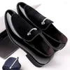 Casual Shoes Men Leather Luxurious Business Oxford Breathable Patent Formal Oversized Office Weddings
