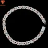 Infinity Design Vvs Baguette Diamond Men Hop Hop Bijoux Collier cubain Two Tone 15 mm Moissanite 925 Silver Cuban Link Chain