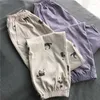 Women's Pants Cotton Knitted Closed Trousers Drawstring Home Wear Pajama Casual