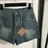 Shorts de lettre de diamant sexy femme mode classique short denim short large shorts de jambe larges jeans