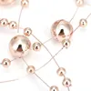 Dekoracja imprezowa 30 m różowe złoto absmitacja Pearl String Beads łańcuch do DIY rzemiosło Garland Wedding Centerpieces