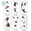 Передача татуировки Rocooart 3D Scorpion Tattoo Stickers Паука временная татуировка Хэллоуин Шутка поддельная тату