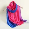 Sjalar 180*90 cm kvinnor chiffong halsduk gradient färg skydd vår sommar multicolor tryckt sjal poncho strand lyxiga damer retro d240426