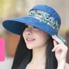 Weitkrempeln Hats Bucket Neue Damen Sunbonnet Sommer faltbar Sonnencreme Anti UV Großer Strandhut Mode Sunhat Q240427