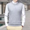 Men's Vests Men Vest Sleeveless Knitted Warm Winter Pullover In Solid Color Casual Style Bottoming For Fall