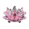 Candle Holders Quartz Crystal Lotus Flower Crafts Glass Paperweight Fengshui Ornaments Figurines Home Wedding Party Decor Gifts Souvenir