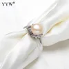 Cluster Rings 2024 Fashion Freshwater Pearl Finger For Women Jubileum Party Elegant Jewelry US Size #8