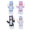 Anime Manga 12CM Cats ears (Steamed cat-ear shaped bread) Rem Animation RE Another Worlds Zero Start Life Ram Pajamas Dress up Knee Model Series DollsL2404