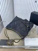 Tote Bag de alta definição Black Gold Big Chain Canvas Oxford Nylon Butot fêmea pequena xiangling maré quadriculada