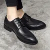 Casual Shoes Leather Men Classic Italian Black Wedding For 2024 Luxury Designer Business Chaussure De Ville Homme