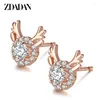 Stud -oorbellen Zdadan 925 Sterling Silver Rose Gold Earring For Women Party Accessoires Groothandel