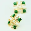 Boucles d'oreilles en zircon vert vintage français pour femmes NICHE LUMBRE DESIGNEMENTS LURNE MODE SIMILLE BILLEME DE CHARME EXQUISITE HIGHES