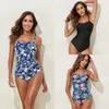 Novo biquínio conservador de moda estampada Slim Slim Fit One Piece Swimwear para mulheres