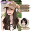 Perruques synthétiques Aosqueen Femmes longs Fashion One Piece Micro Micro Curled Baseball Hat Wig Natural Fluffy Q240427